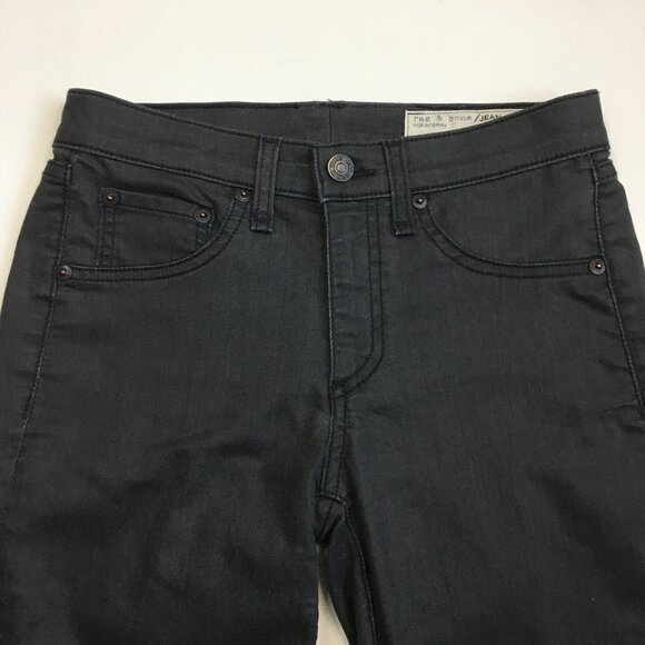 RAG & BONE For Intermix Faux Pockets Shoreditch Wash Zip Ankle Skinny Jeans - Picture 4 of 13